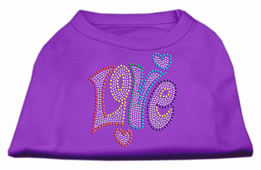 Rhinestone Studded Dog Shirt, "Love"-7