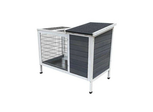 Grey Rabbit Bunny Cage Hutch Enclosure-1