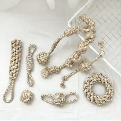 The Play Set - Dog Hemp Rope 9pc Toy Bundle-1