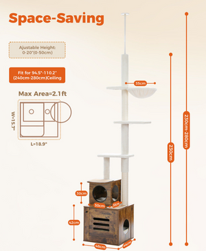 The High Ceiling Crawler - Cat Tree in Brown-1