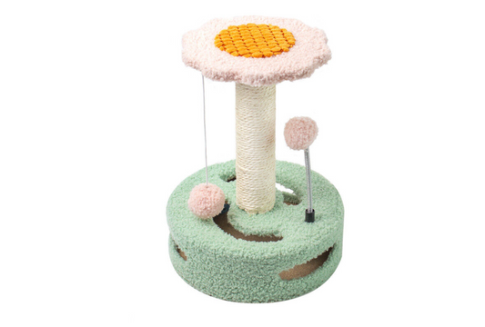 Sunflower Cat Scratcher with Play Toy-0