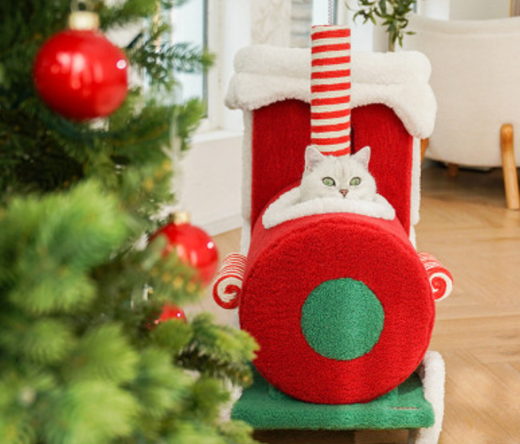 Limited Time - Christmas Gift Train Cat Tree-2