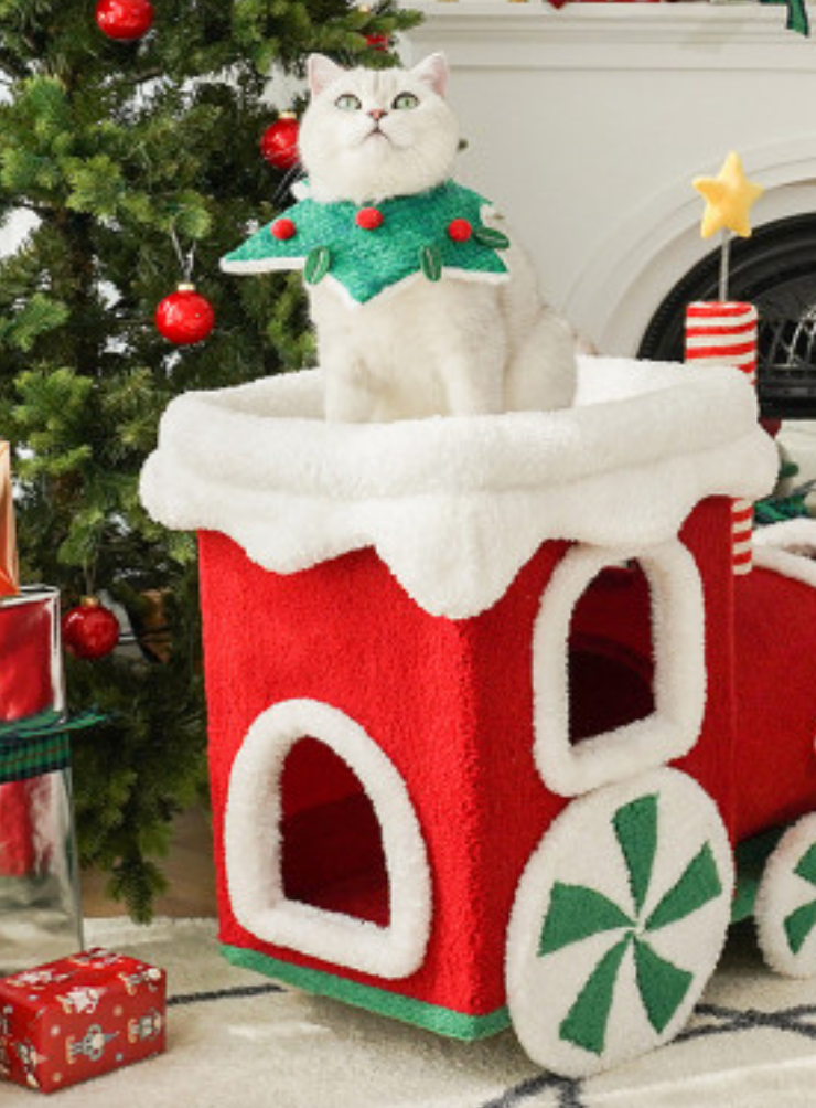 Limited Time - Christmas Gift Train Cat Tree-3