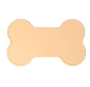 Non Slip Raised Lip Bone Pet Feeding Mat - Soft Peach-0