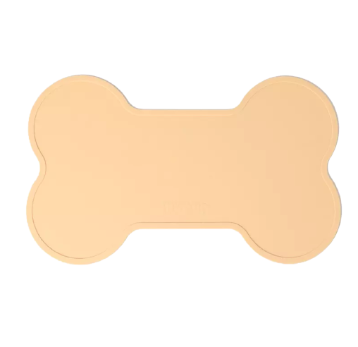 Non Slip Raised Lip Bone Pet Feeding Mat - Dusty Blue-3