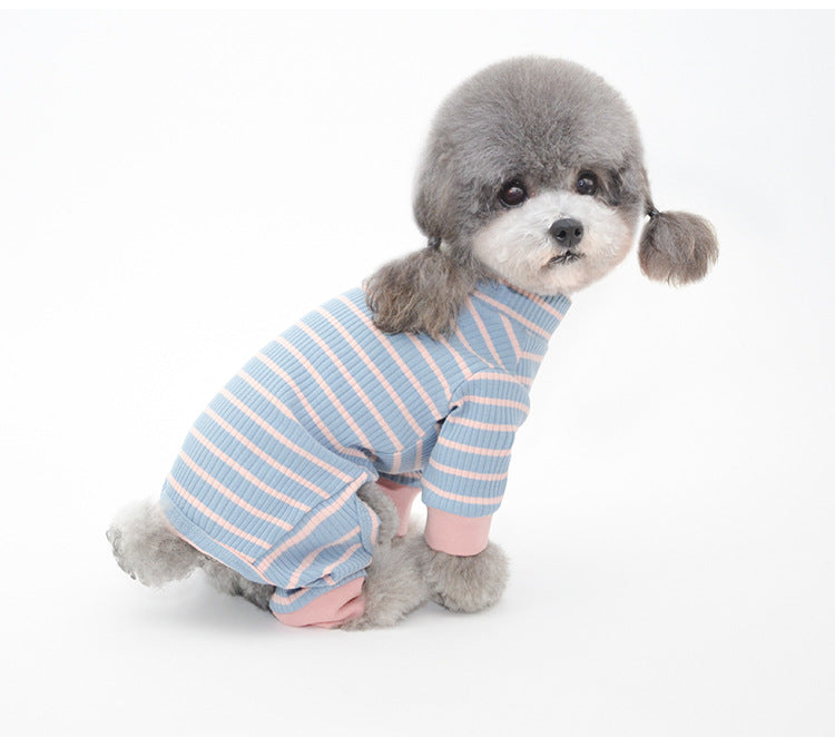 Night in Dog PJs in Pastel Blue & Pink-1