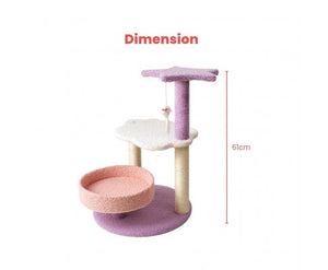 61cm Galaxy Plush Scratching Post in Pink Purple-2