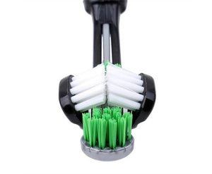 Three-Head Multi-Angle Dog Cat Toothbrush - White-1