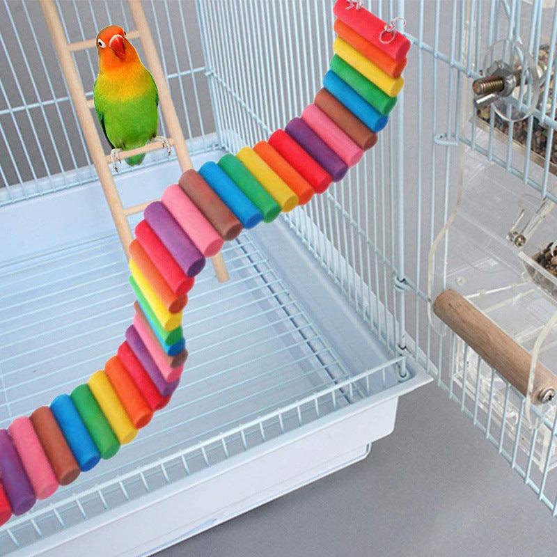 Colorful Wooden Hamster Climbing Ladder Toy-6