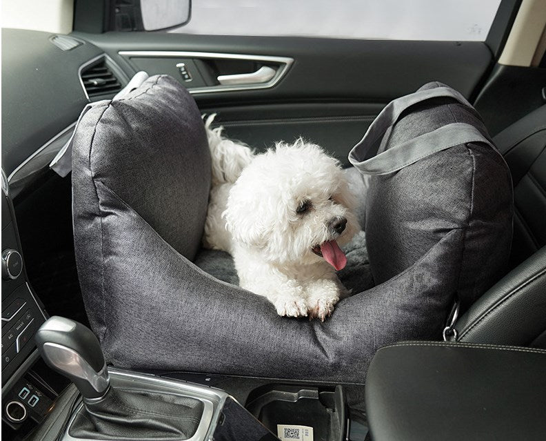 PREORDER Plush Pet Booster Car Seat in Charcoal-4