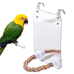 Acrylic Bird Mirror Toy: Enhance Your Parrot's Playtime!-2