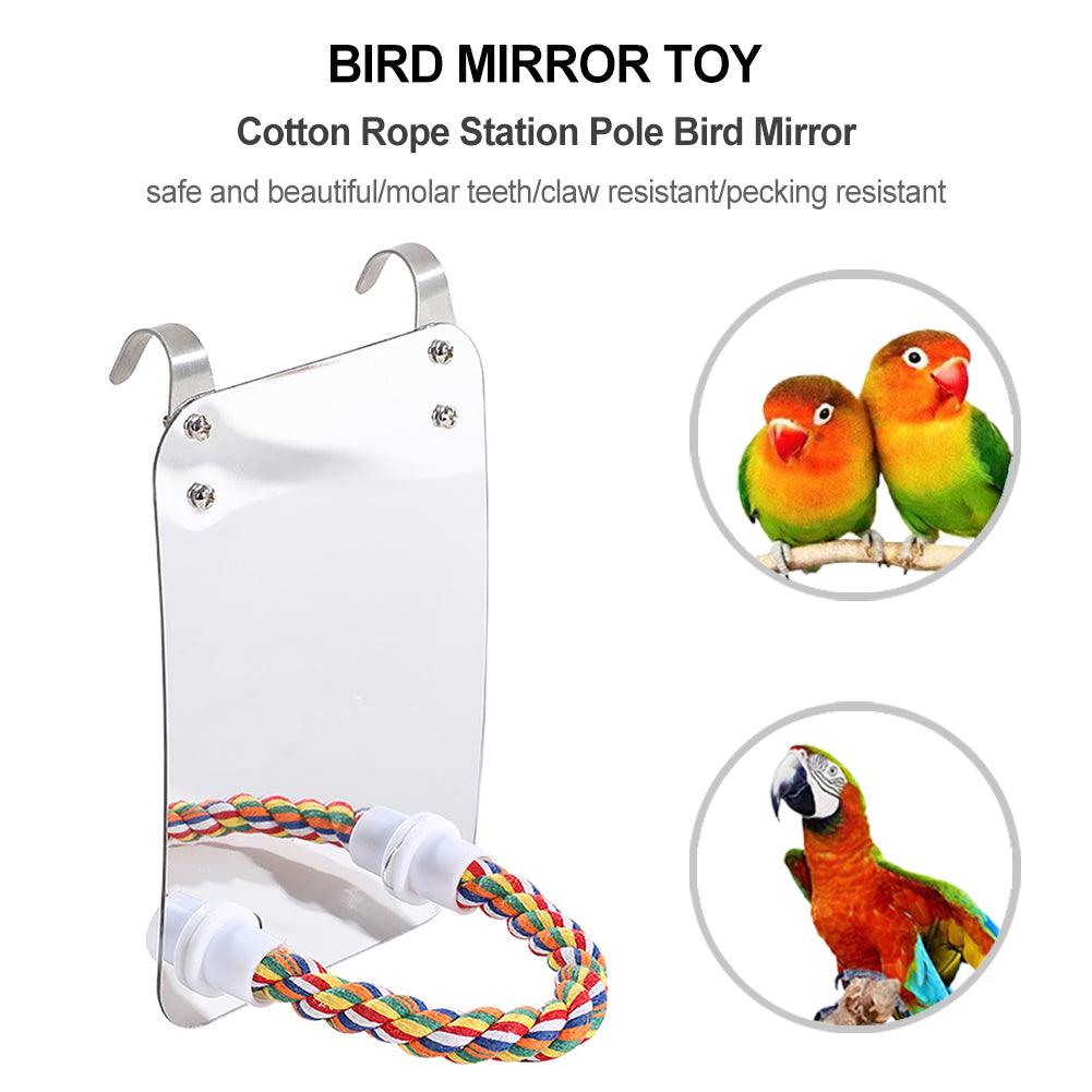 Acrylic Bird Mirror Toy: Enhance Your Parrot's Playtime!-3