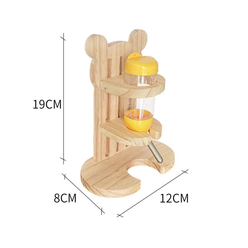 Adjustable Height Wooden Hamster Water Dispenser-2