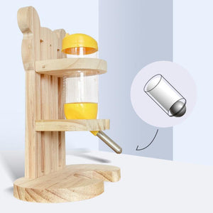 Adjustable Height Wooden Hamster Water Dispenser-0