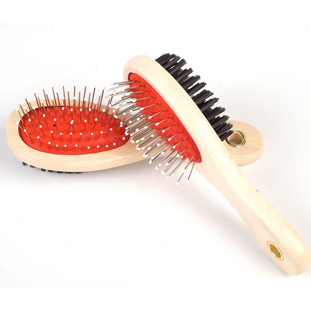 Adorable Dog Hair Grooming Dual-Use Comb With Wooden Handle-3