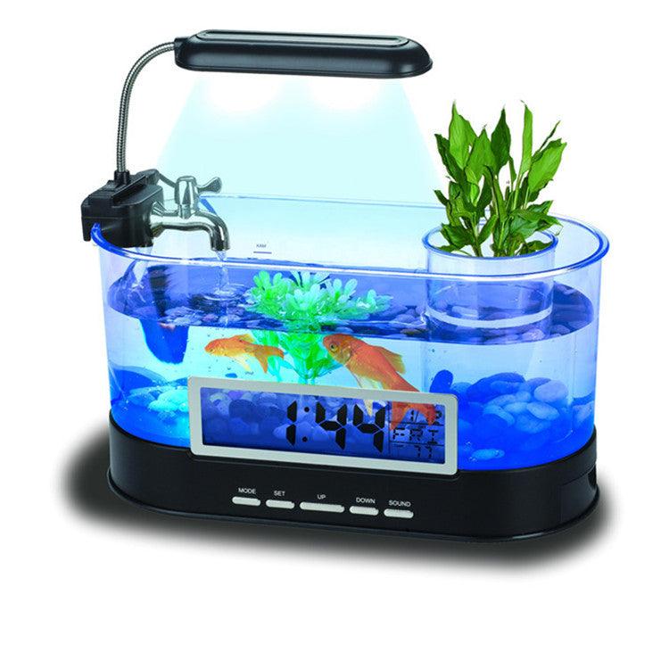 Desktop Aquatic Time Date Week Temperature Alarm Pen Holder-0