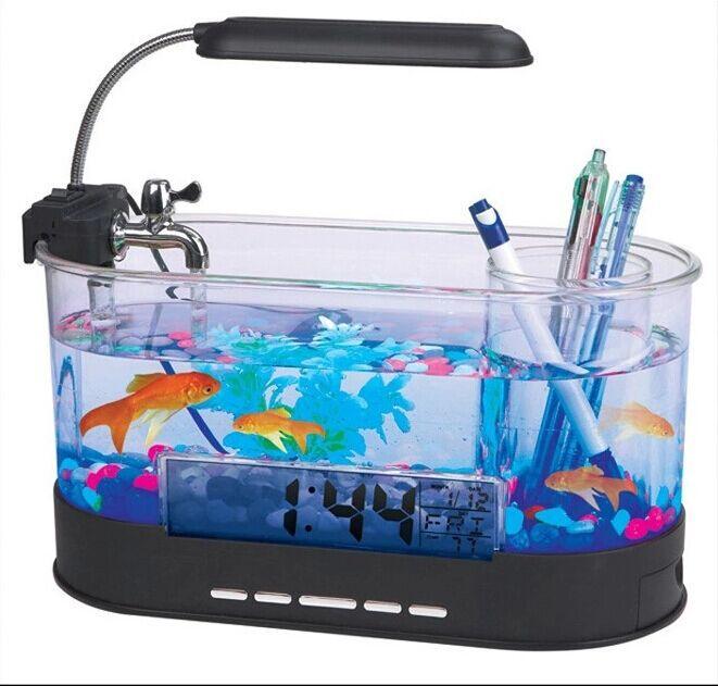 Desktop Aquatic Time Date Week Temperature Alarm Pen Holder-6