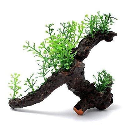 Aquatic Oasis: Lifelike Artificial Wood Plant For Aquariums-0