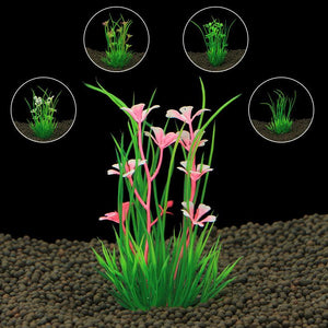 Aquatic Oasis: Vibrant Plastic Water Plant Set For Fish Tank Decoration-0