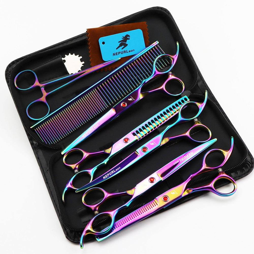 Electroplating Color 5 Pack Pet Grooming Scissors-2