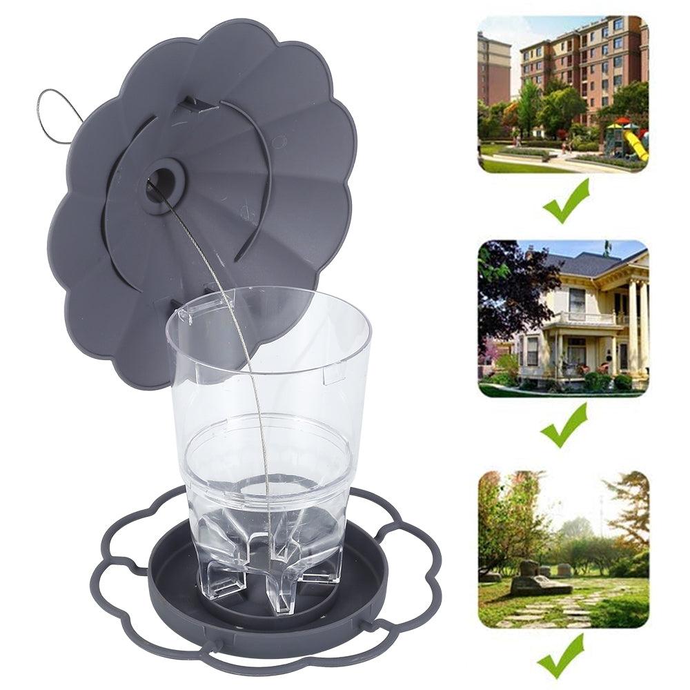 Foldable Bird Feeder With Removable Roof - Outdoor Garden Decor-1