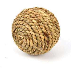 Pet Natural Straw Rope Ball For Hamsters, Rabbits, And Parrots-3