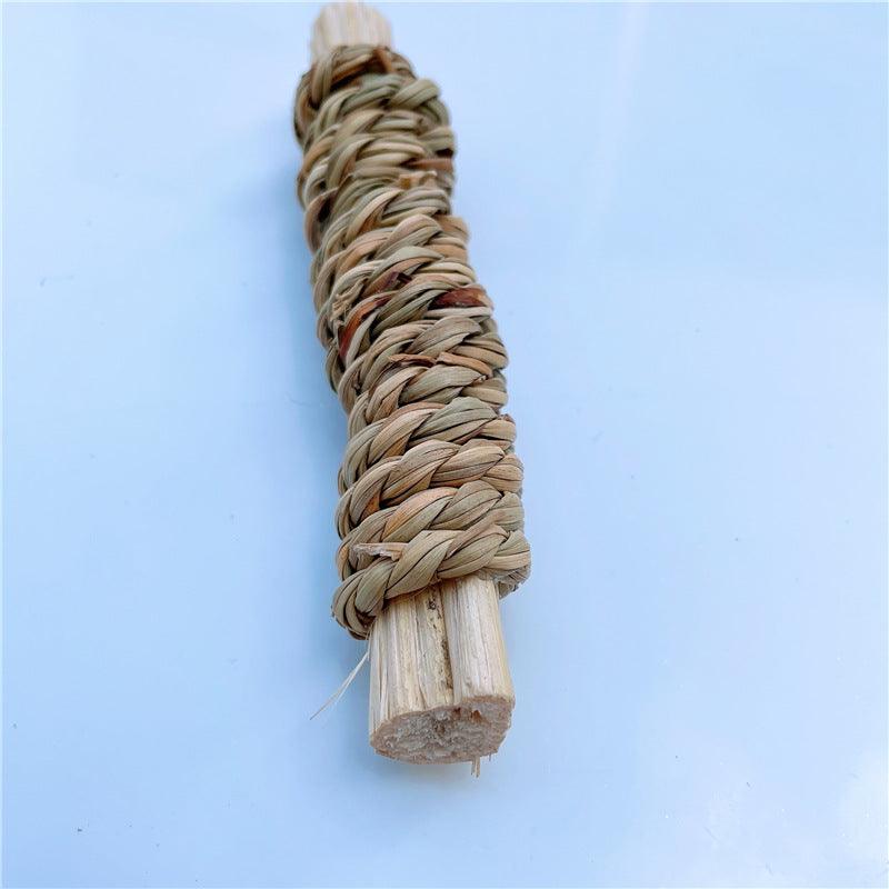 Bamboo Bliss Straw Molar Toy - Natural Water Grass And Sweet Bamboo Small Pet Grinding Toy-2