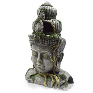 Bodhisattva Head Resin Aquarium Decoration - Stunning Reptile Tank Ornament-2