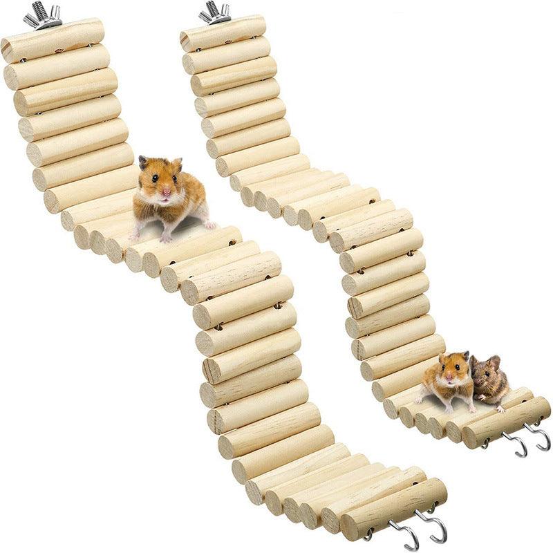 Colorful Wooden Hamster Climbing Ladder Toy-1