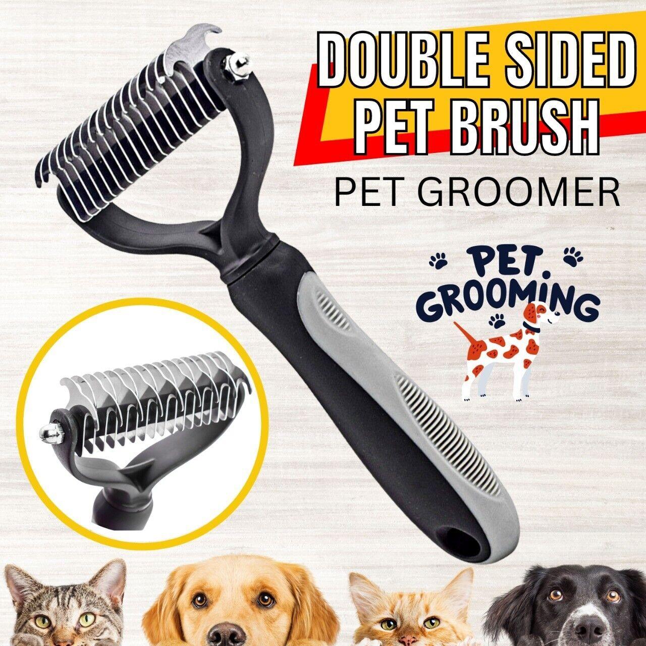 Professional Pet Grooming Tool 2 Sided Undercoat Dog Cat Shedding Comb Brush Pet-1