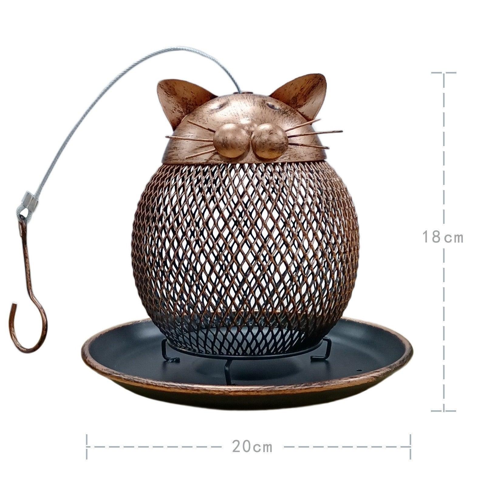 Cat Haven Bird Feeder: Charming Handmade Outdoor Decor For Feathered Friends-1