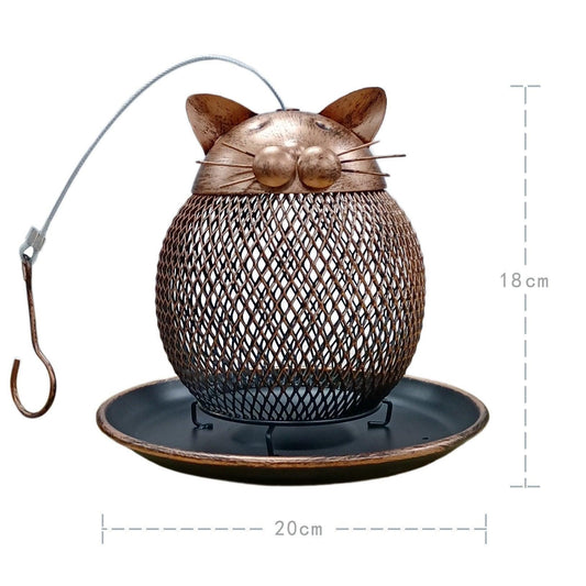 Cat Haven Bird Feeder: Charming Handmade Outdoor Decor For Feathered Friends-1