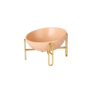 Bronze Stand Ceramic Bowl in Peach-0