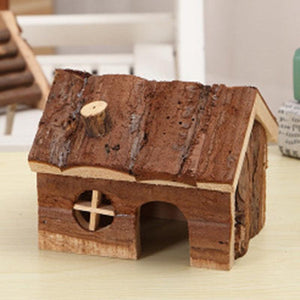 Rustic Woodland Retreat: Skimmed Fir Bark Hamster House-0