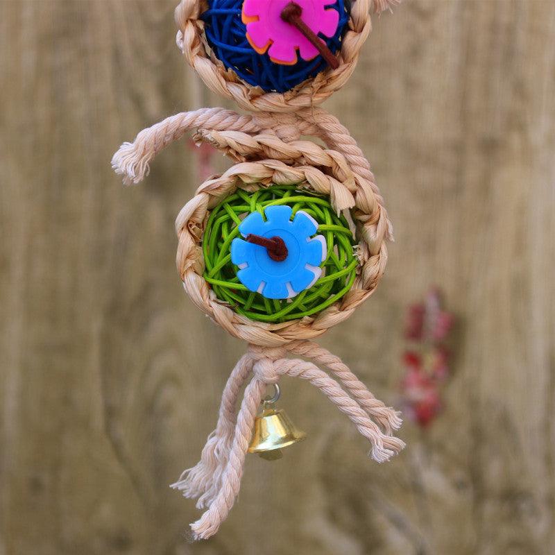 Natural Vine Twist Rope Parrot Toy - Climbing And Biting Fun For Pet Birds-6