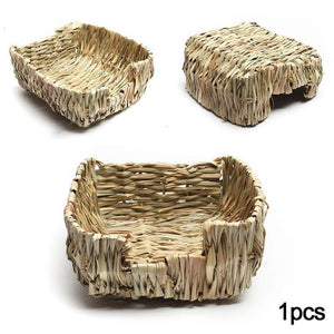 Hand-Woven Grass Hideaway: Natural Nest For Rabbits And Guinea Pigs-3