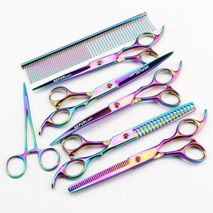 Electroplating Color 5 Pack Pet Grooming Scissors-3