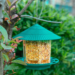 Transparent Hanging Bird Feeder For Outdoor Gardens-0