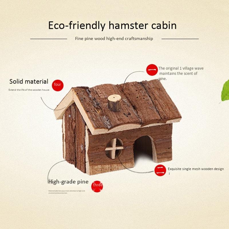 Rustic Woodland Retreat: Skimmed Fir Bark Hamster House-4