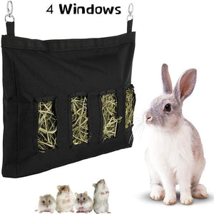 Hanging Pet Hay Feeder Bag - Convenient And Stylish Solution For Rabbits, Guinea Pigs, And Chinchillas-3