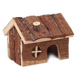 Rustic Woodland Retreat: Skimmed Fir Bark Hamster House-6