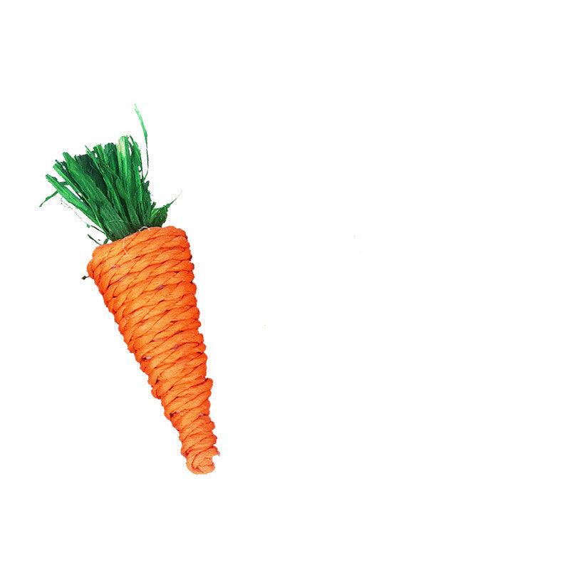 Natural Woven Carrot Hamster Toy - Fun And Eco-Friendly Molar Supplies-1