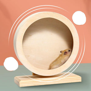 Golden Silk Bear Hamster Running Wheel With Silent Cork Mat-0