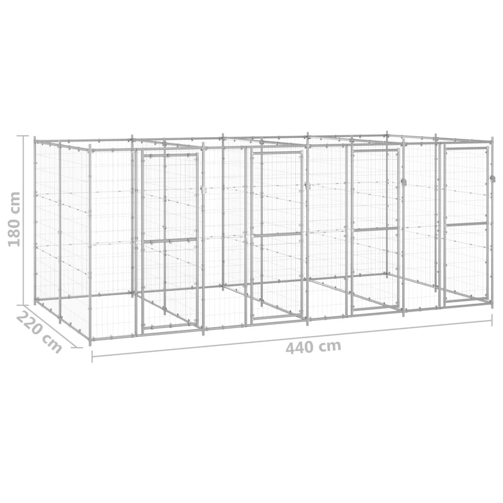 Outdoor Large dog kennel Galvanized steel-12