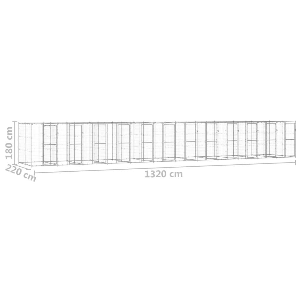 Outdoor Large dog kennel Galvanized steel-8