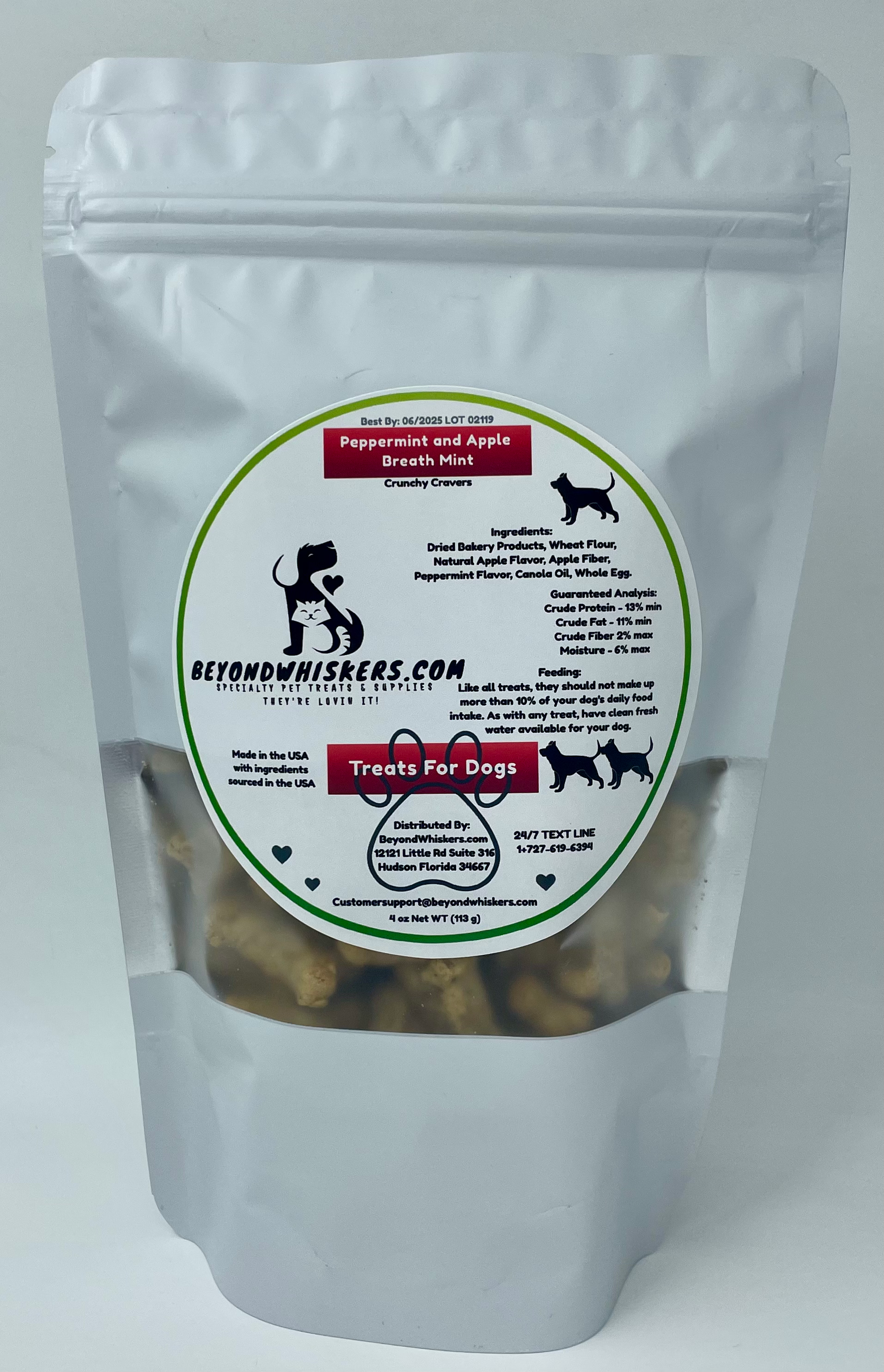 Peppermint and Apple Breath mint dog treats, Crunchy Cravers-1