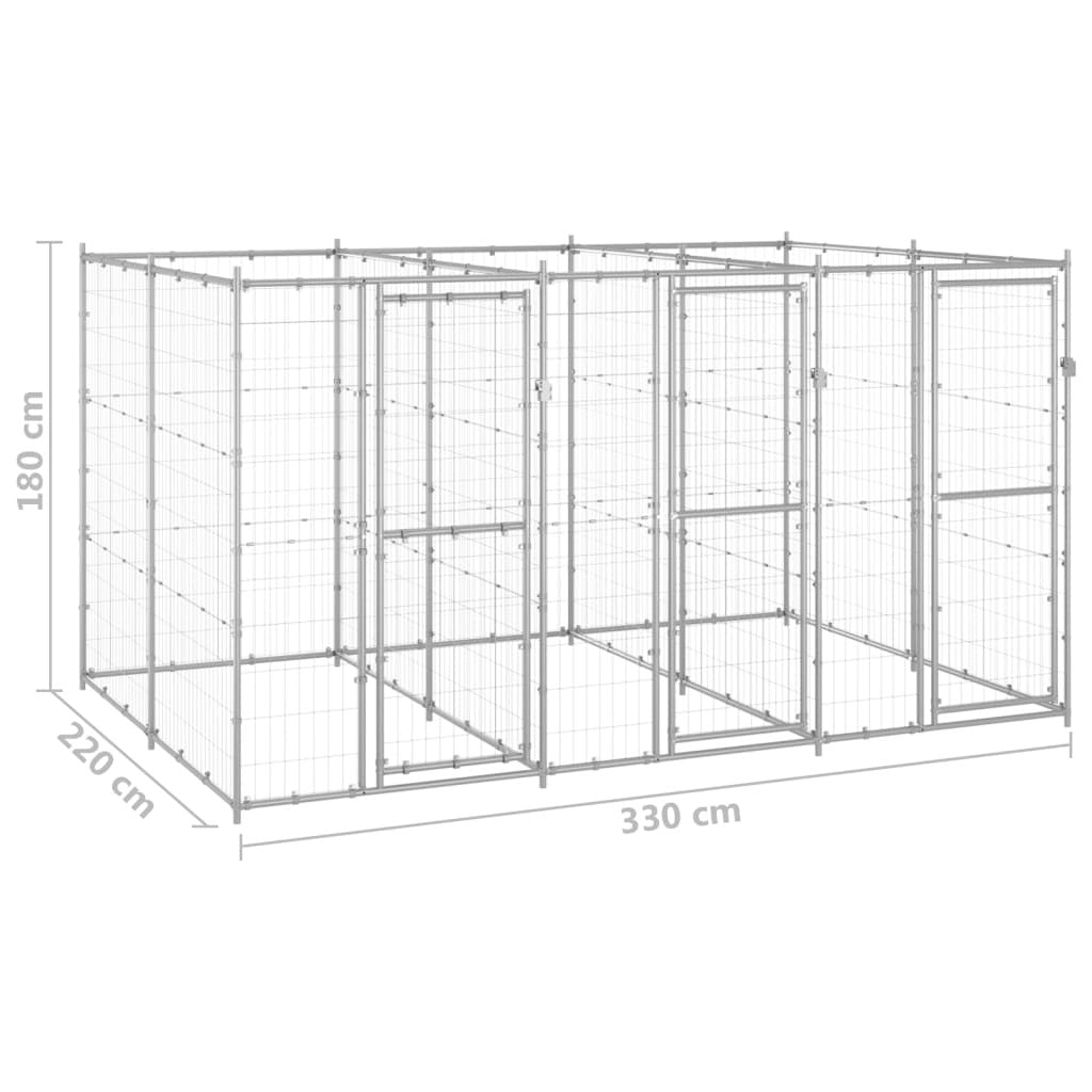 Outdoor Large dog kennel Galvanized steel-11