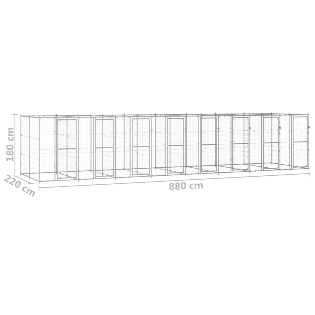 Outdoor Large dog kennel Galvanized steel-16