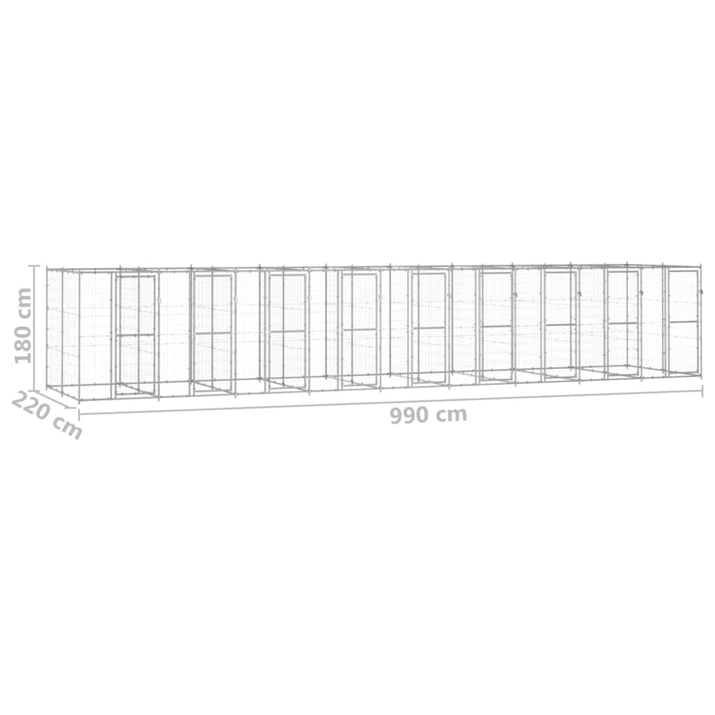 Outdoor Large dog kennel Galvanized steel-17