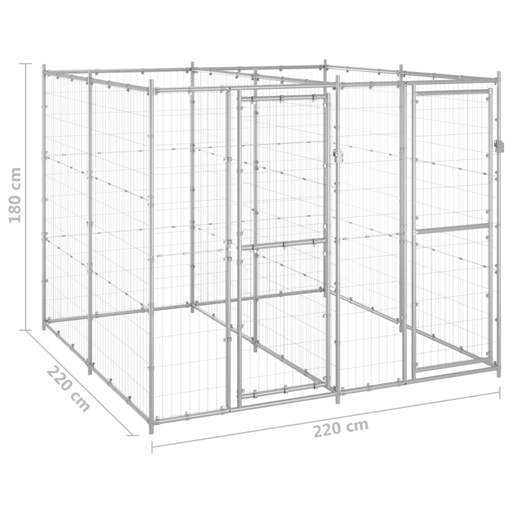 Outdoor Large dog kennel Galvanized steel-7